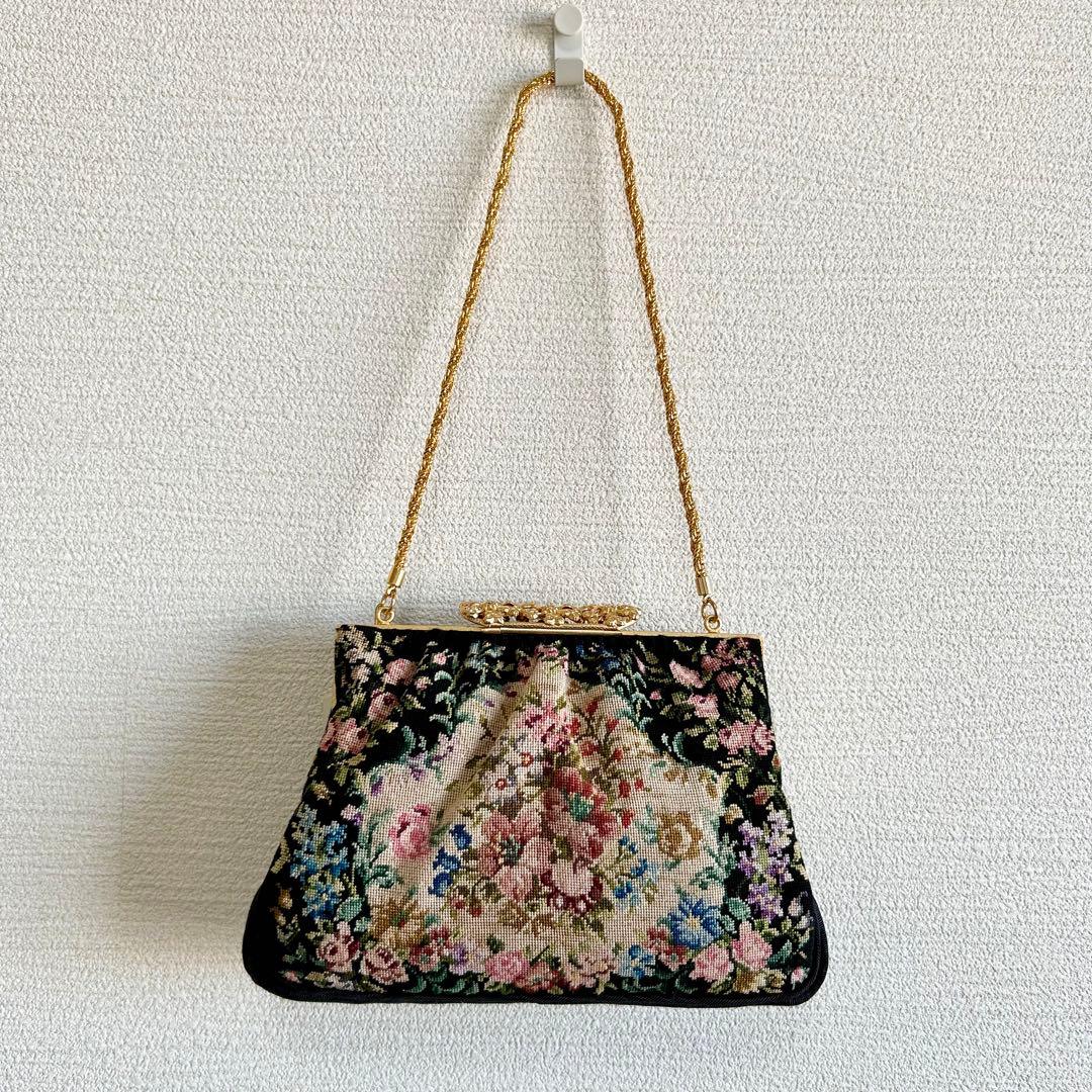 プチポワン ゴブラン刺繍 パーティーバッグ 久家道子 新品未使用