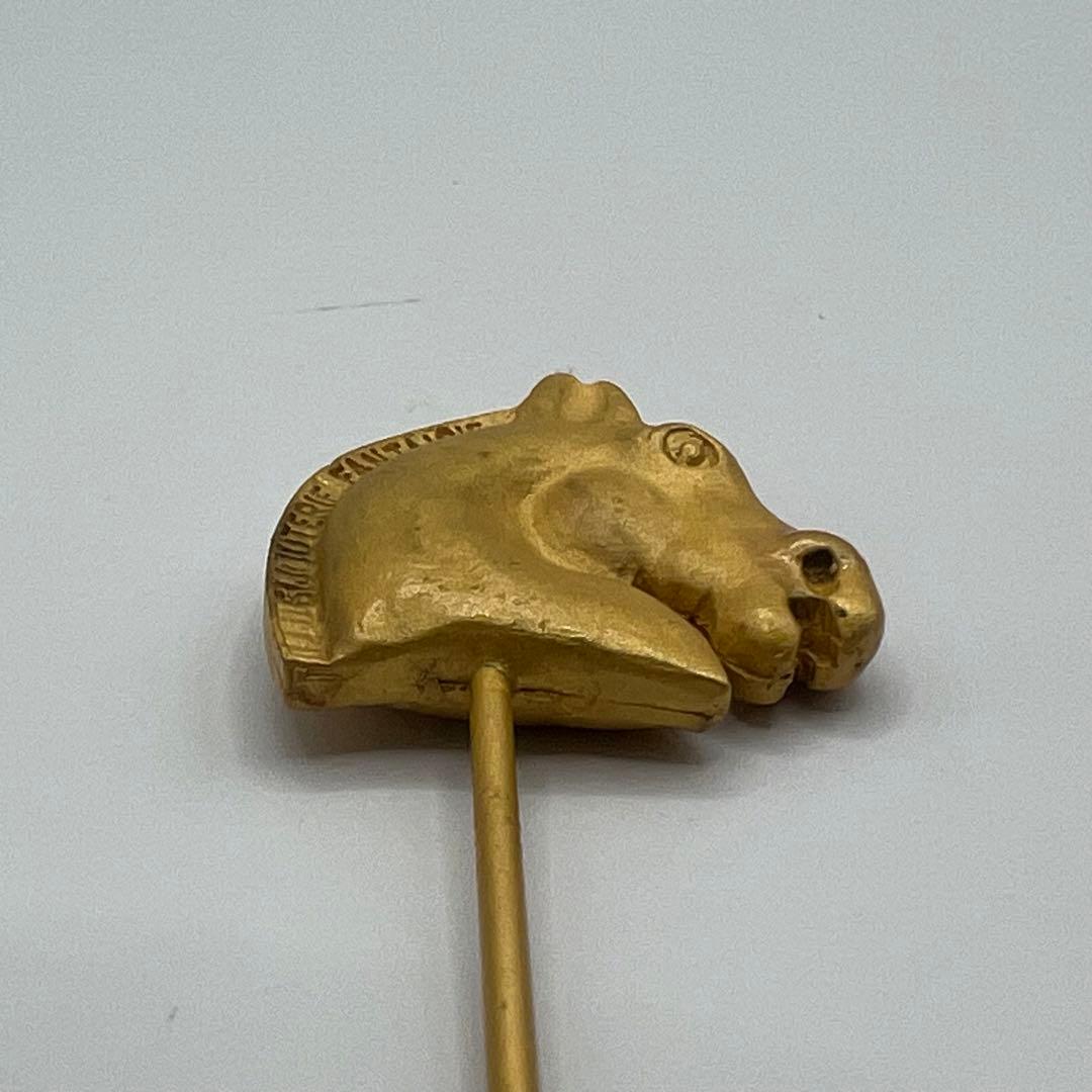 【極美品】エルメス ピンブローチ ホースヘッド 馬 シュバル ゴールド金具