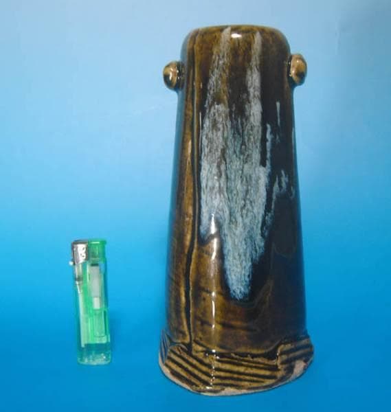 唐津焼 朝鮮唐津 耳付花入 花瓶 三玄窯 中里重利 陶房 茶道具 2319