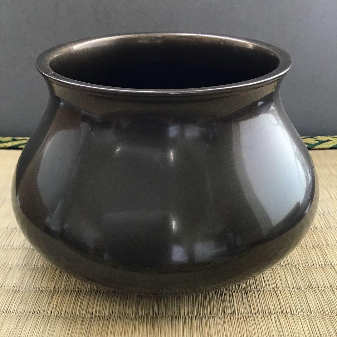 茶道具　唐銅餌畚建水　十三代五良三郎作　妙玄斎書付　栞　共箱　紙箱　S132KS