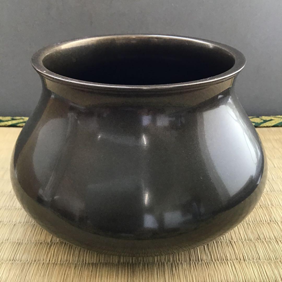 茶道具　唐銅餌畚建水　十三代五良三郎作　妙玄斎書付　栞　共箱　紙箱　S132KS