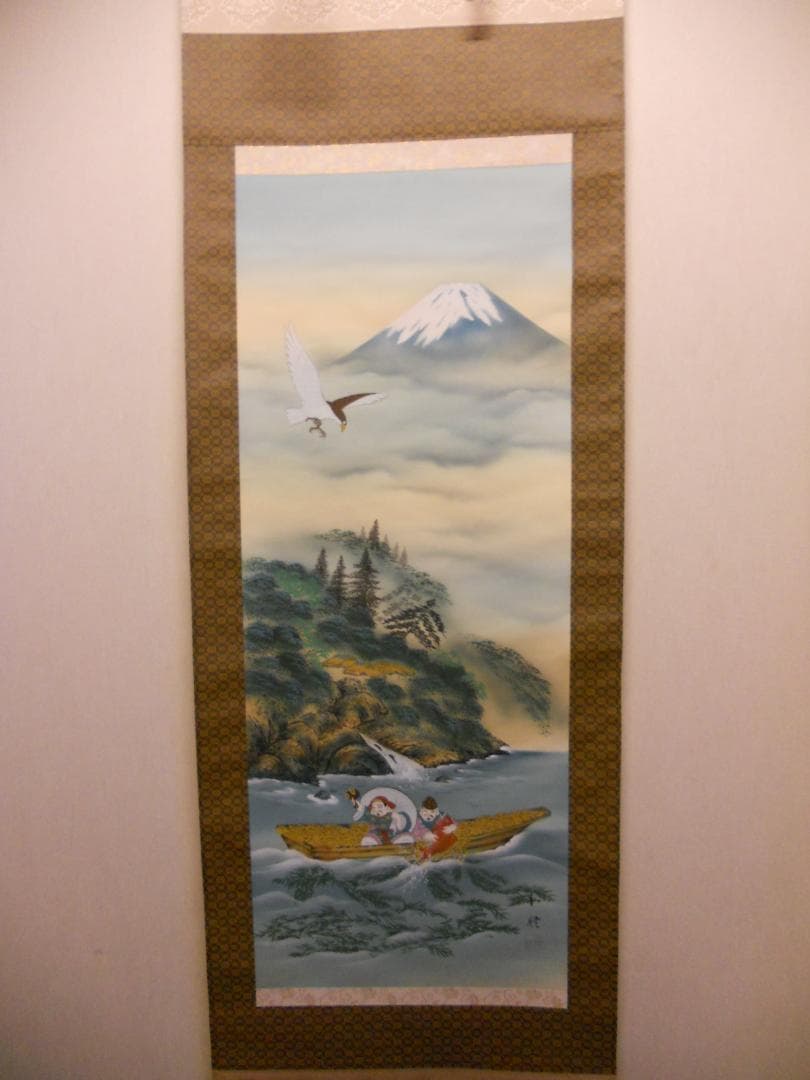 掛け軸 和佳 恵比寿 大黒 絹本 希少 軸装 茶道具 掛軸 美品 です。