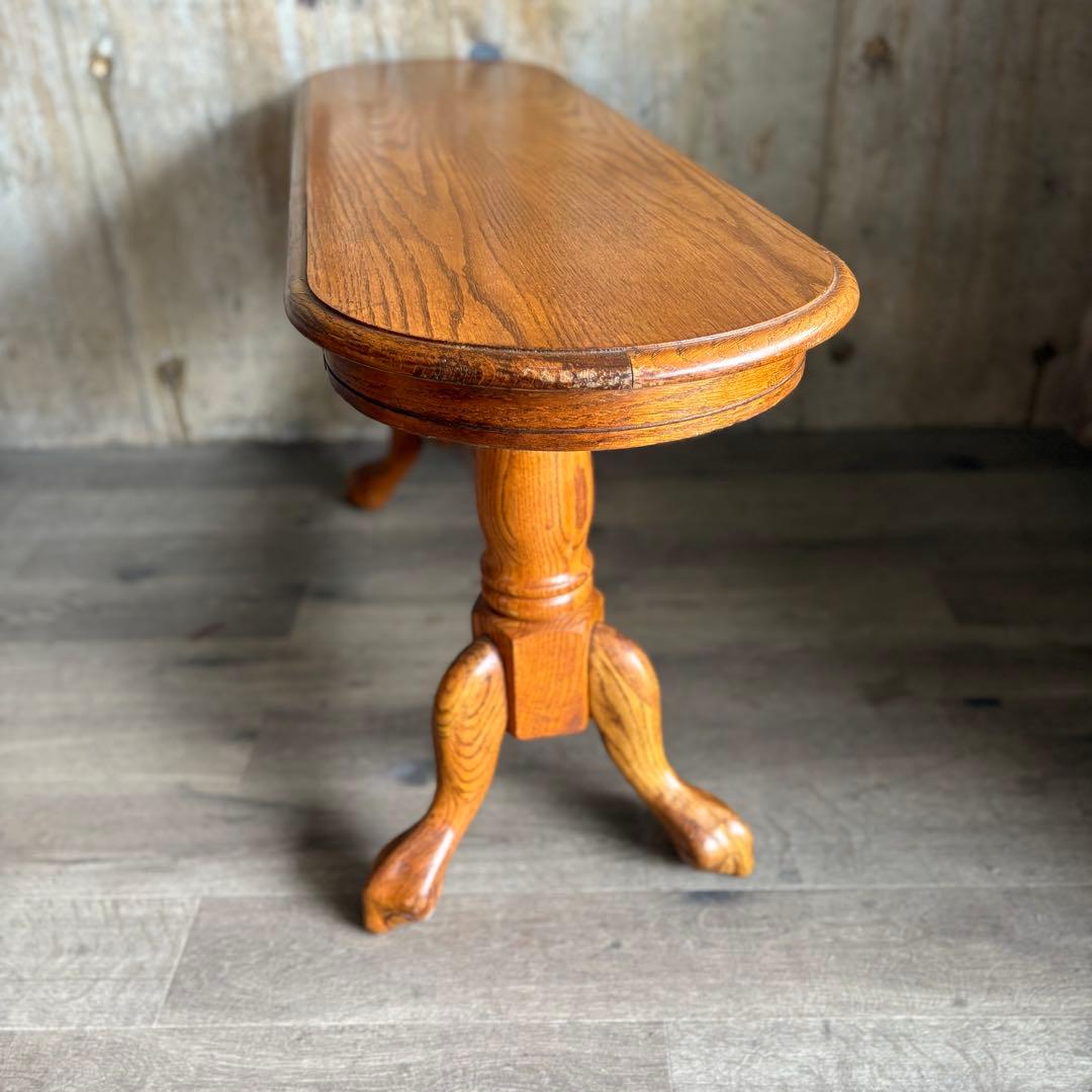 オーク材　オーバルコンソールテーブル