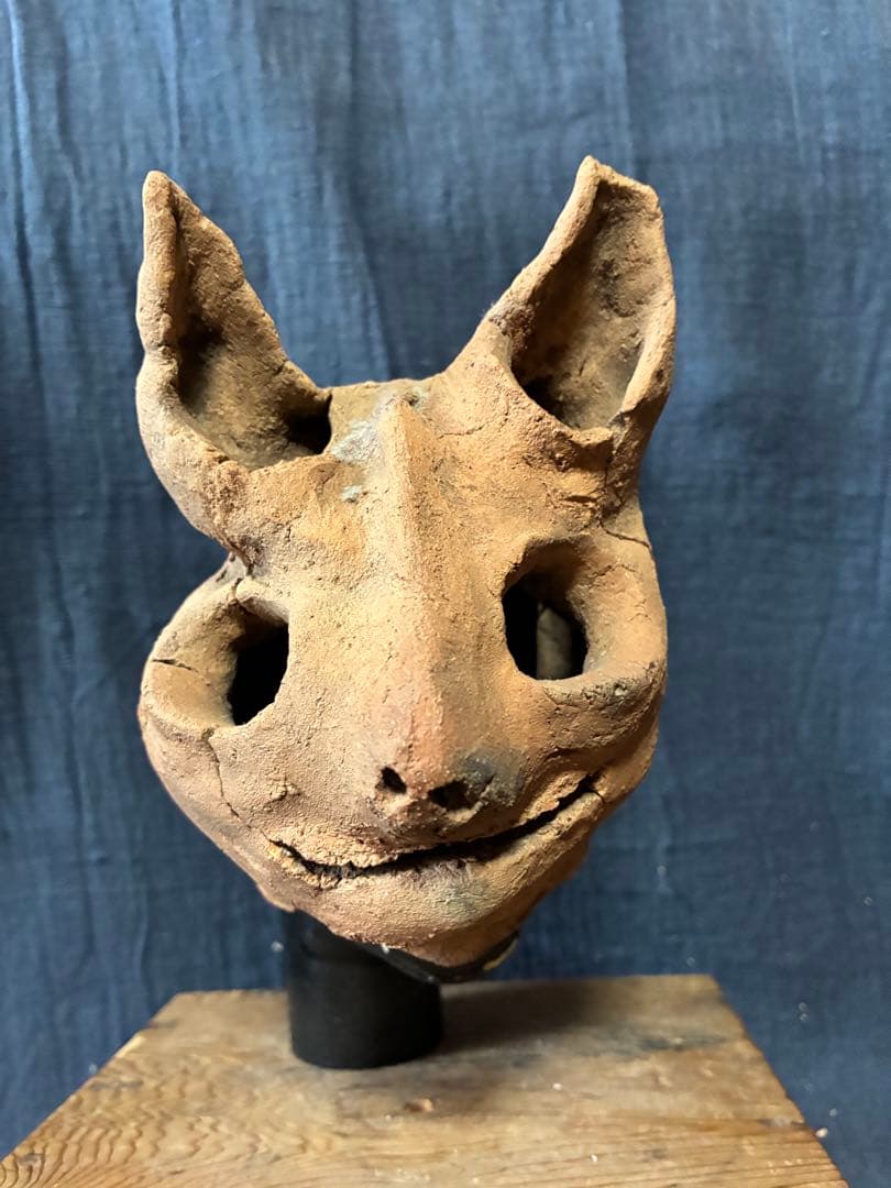 ムササビ埴輪　頭部　動物埴輪　出土　伝千葉県成田市　古墳時代　縄文　発掘品