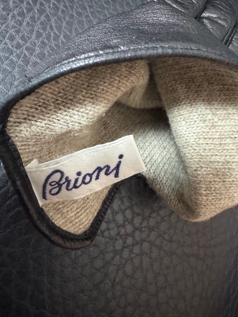 即*ー様 【15万円超級】Brioniシープスキン手袋 8 1/2 カシミヤ裏地