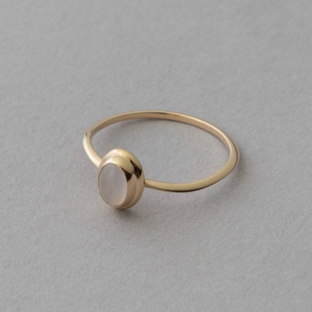 美品　現行品　ete K10YG ヴェール ナチュラルストーン リング　11号