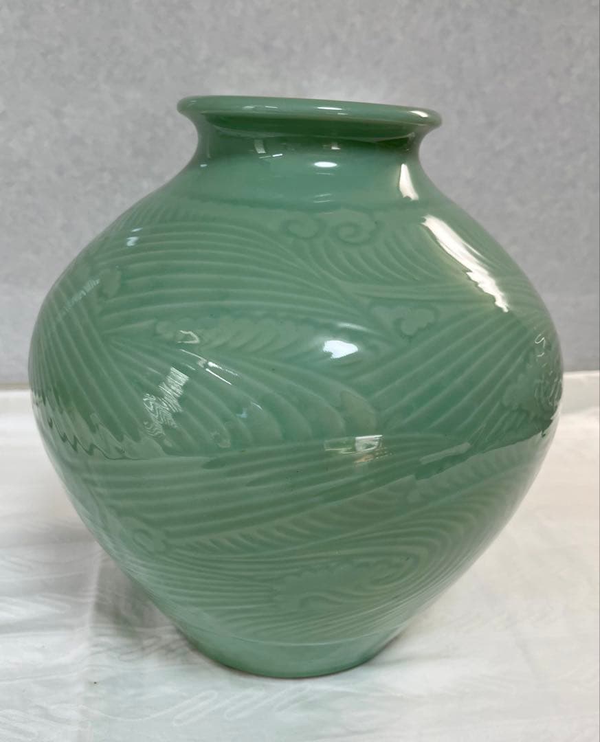 初代宮永東山 青磁花瓶