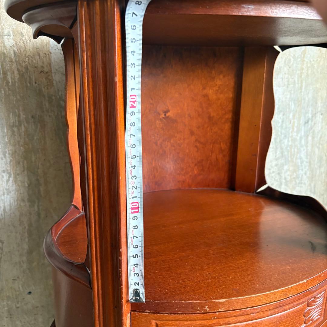 イタリア　猫脚コンソールドロワー　電話台　ヴィンテージ