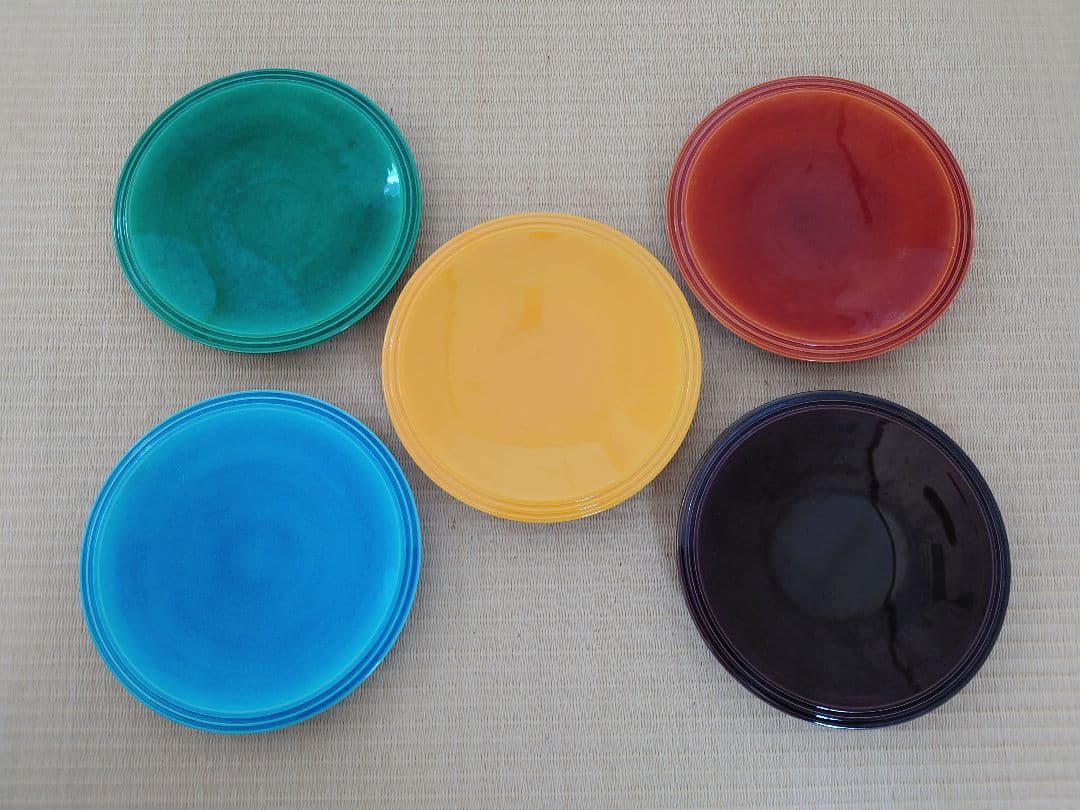 中村翠嵐　交趾五色　銘々皿　5枚