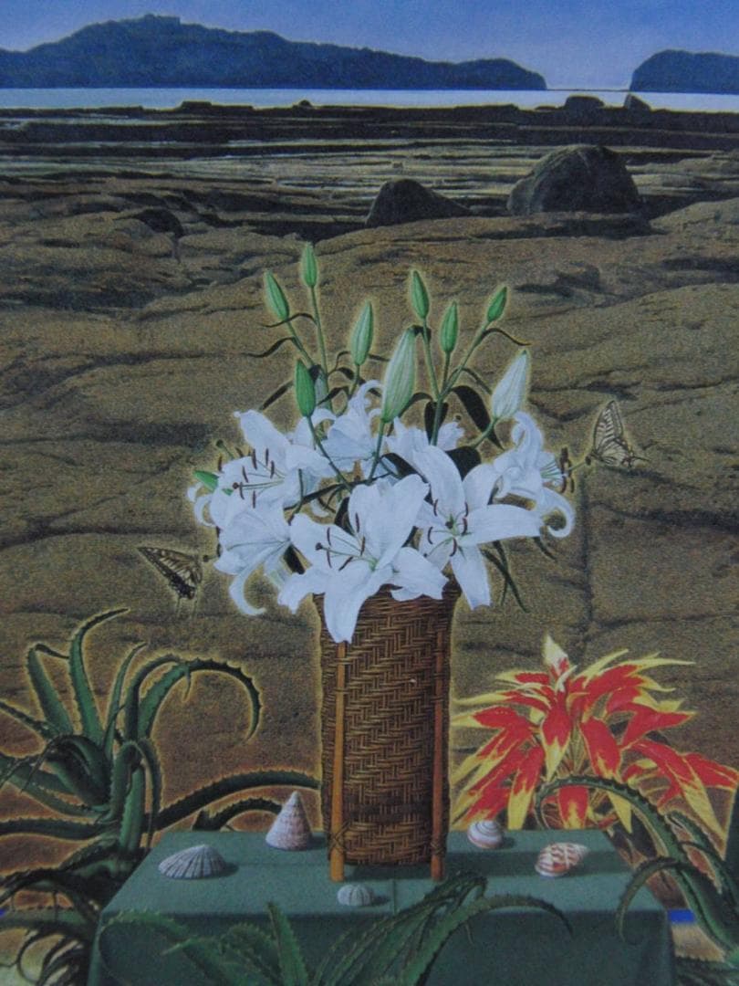 加野尚志、【凪の刻（初夏の崎戸）】、希少な額装用画集より、新品額装付