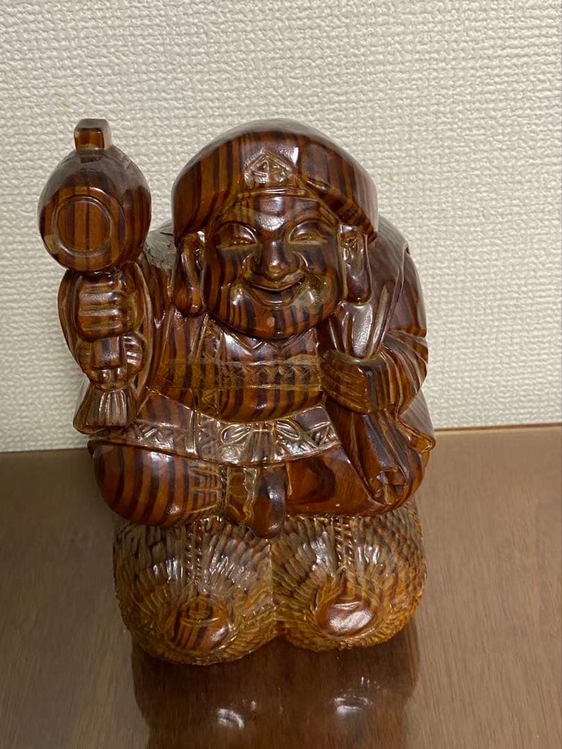 木彫り 大黒様七福神大黒様大黒天 置物 縁起物 年代物 在名