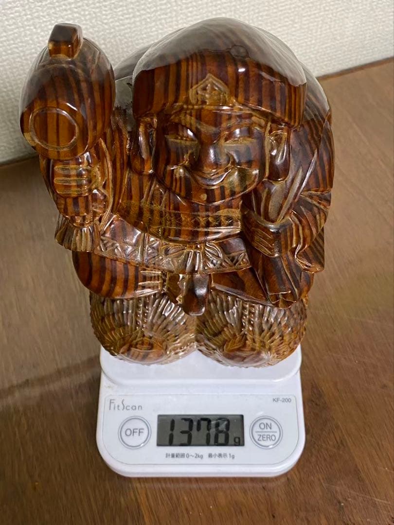 木彫り 大黒様七福神大黒様大黒天 置物 縁起物 年代物 在名