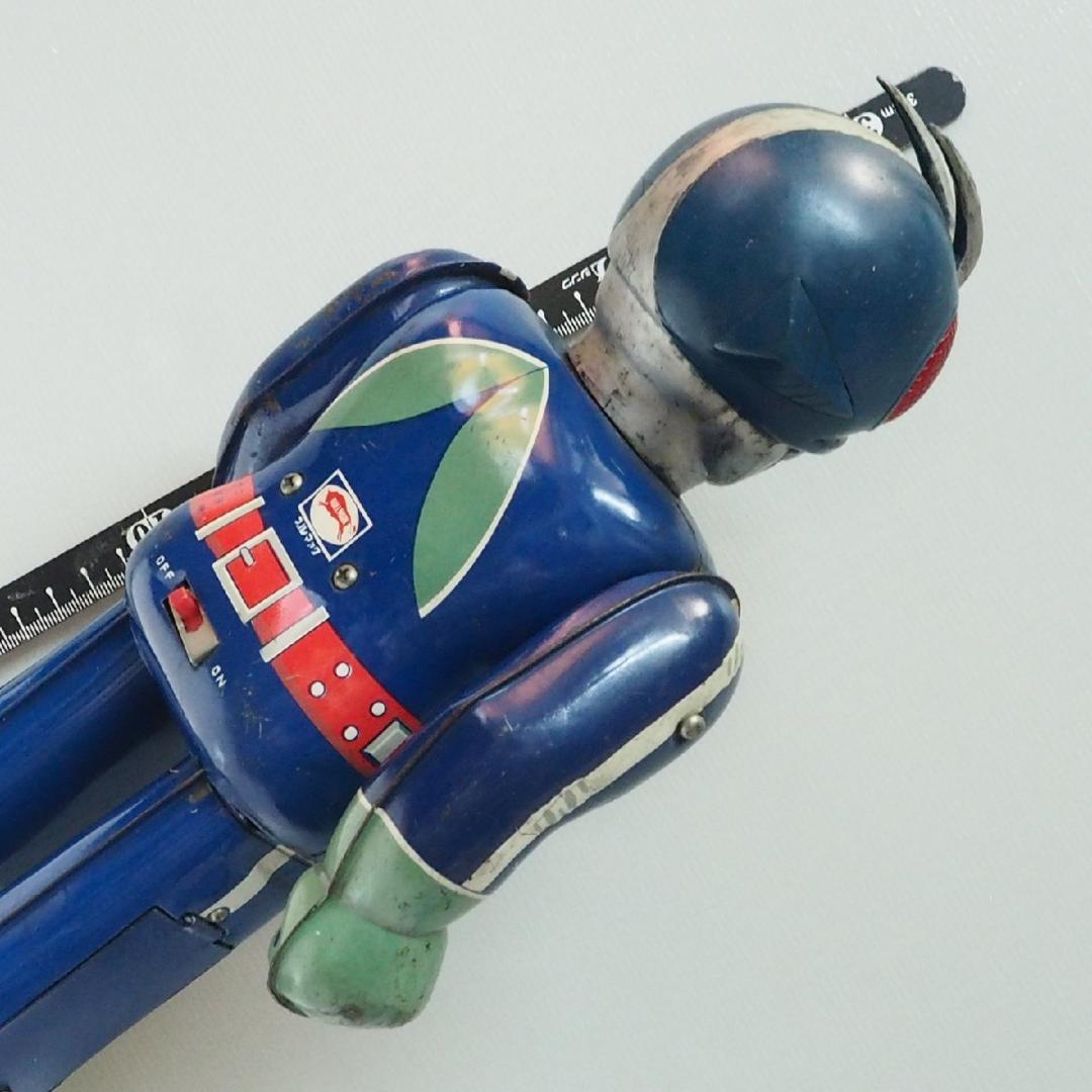 ブルマァク【仮面ライダー電動歩行 錆有 電池蓋リメイク動作不良】ブリキ製 TIN