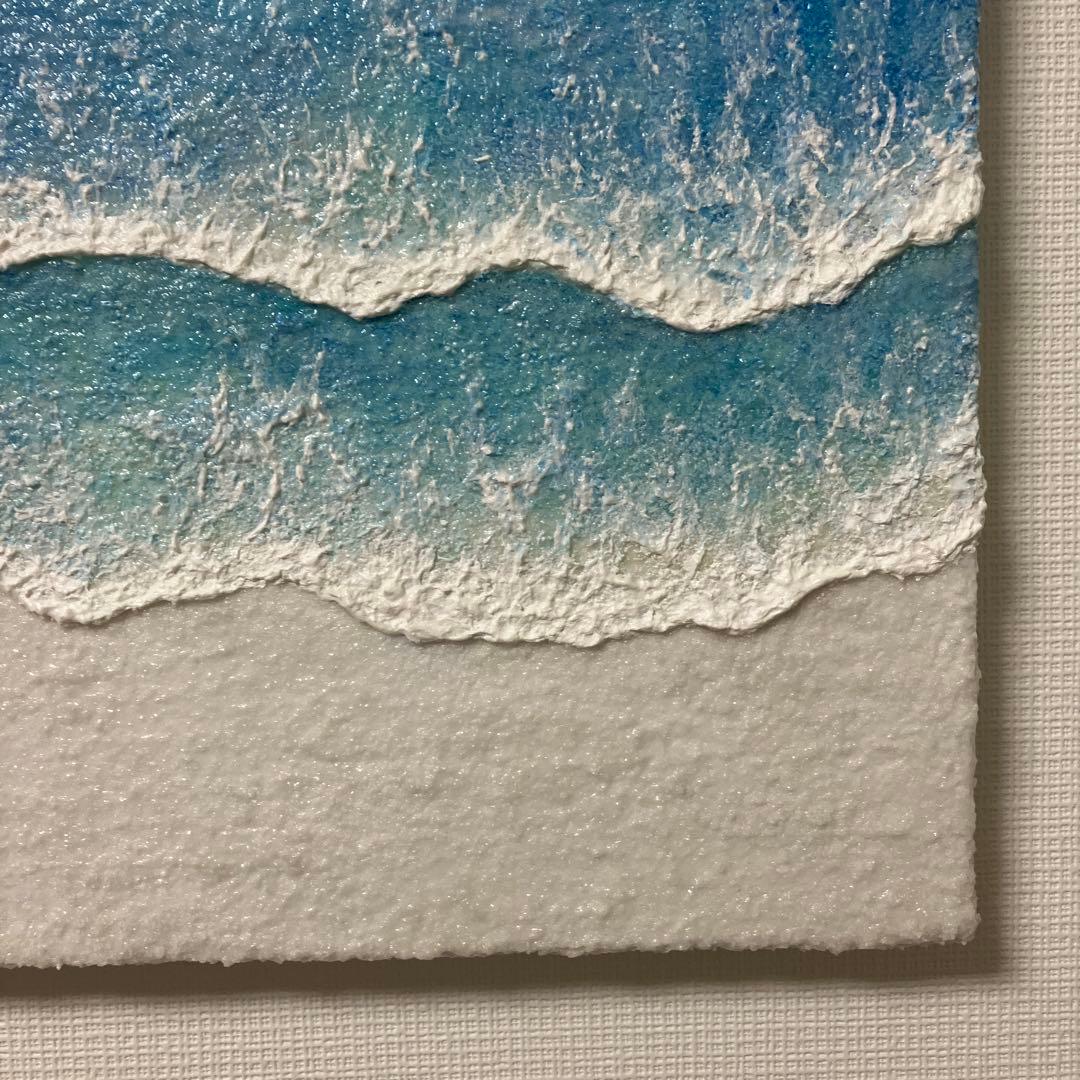 絵画　アクリル画　原画　海　癒し　風景画　テクスチャーアート　一点物　Ｓ.Ｉ