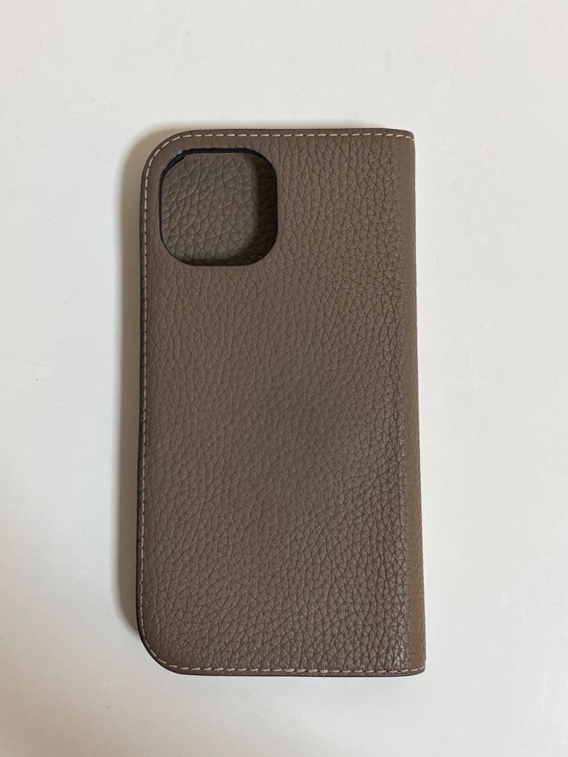 BONAVENTURA iPhone15ダイアリーケースシュリンクレザーエトープ