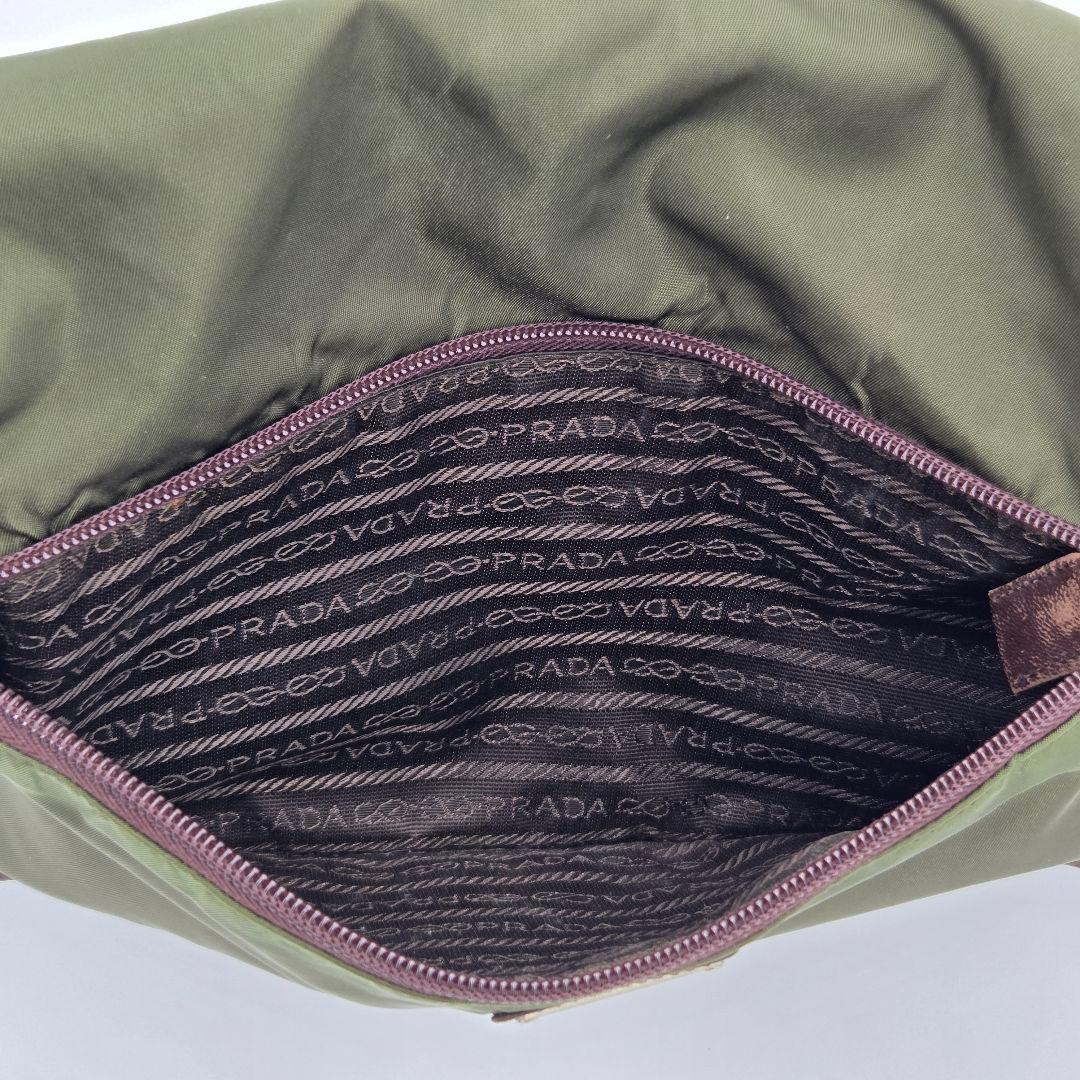 【良品】PRADA ナイロン ショルダーバッグ グリーン ヴィンテージ 肩掛け