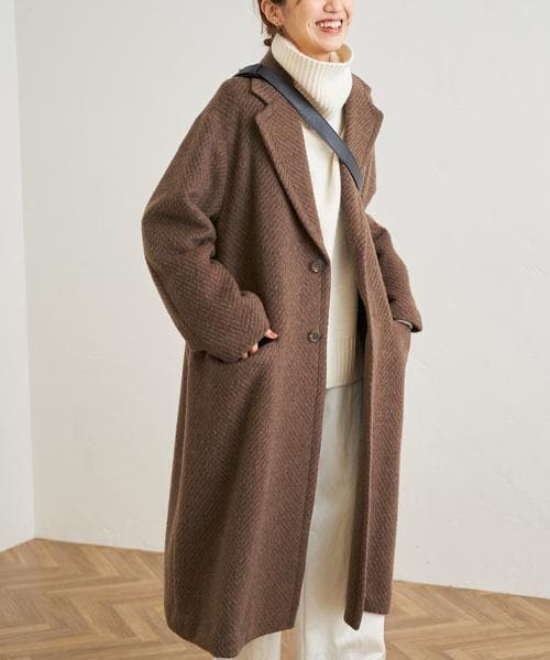 クチュールドアダム ヘリンボーン チェスターコート フレームワーク