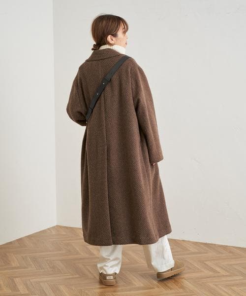 クチュールドアダム ヘリンボーン チェスターコート フレームワーク