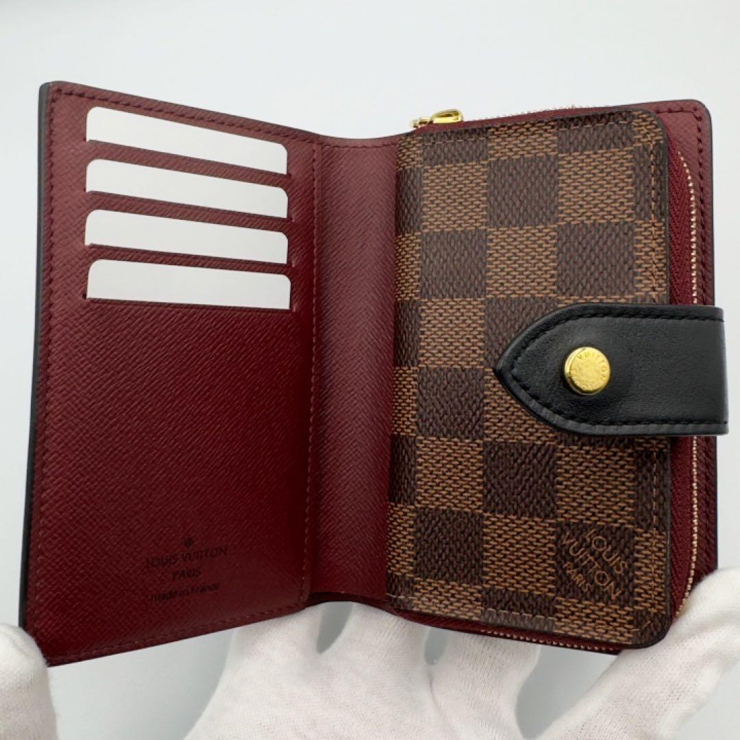 国内正規品　ヴィトン財布　ポルトフォイユ　ジュリエット　ダミエ　ボルドー　箱付き