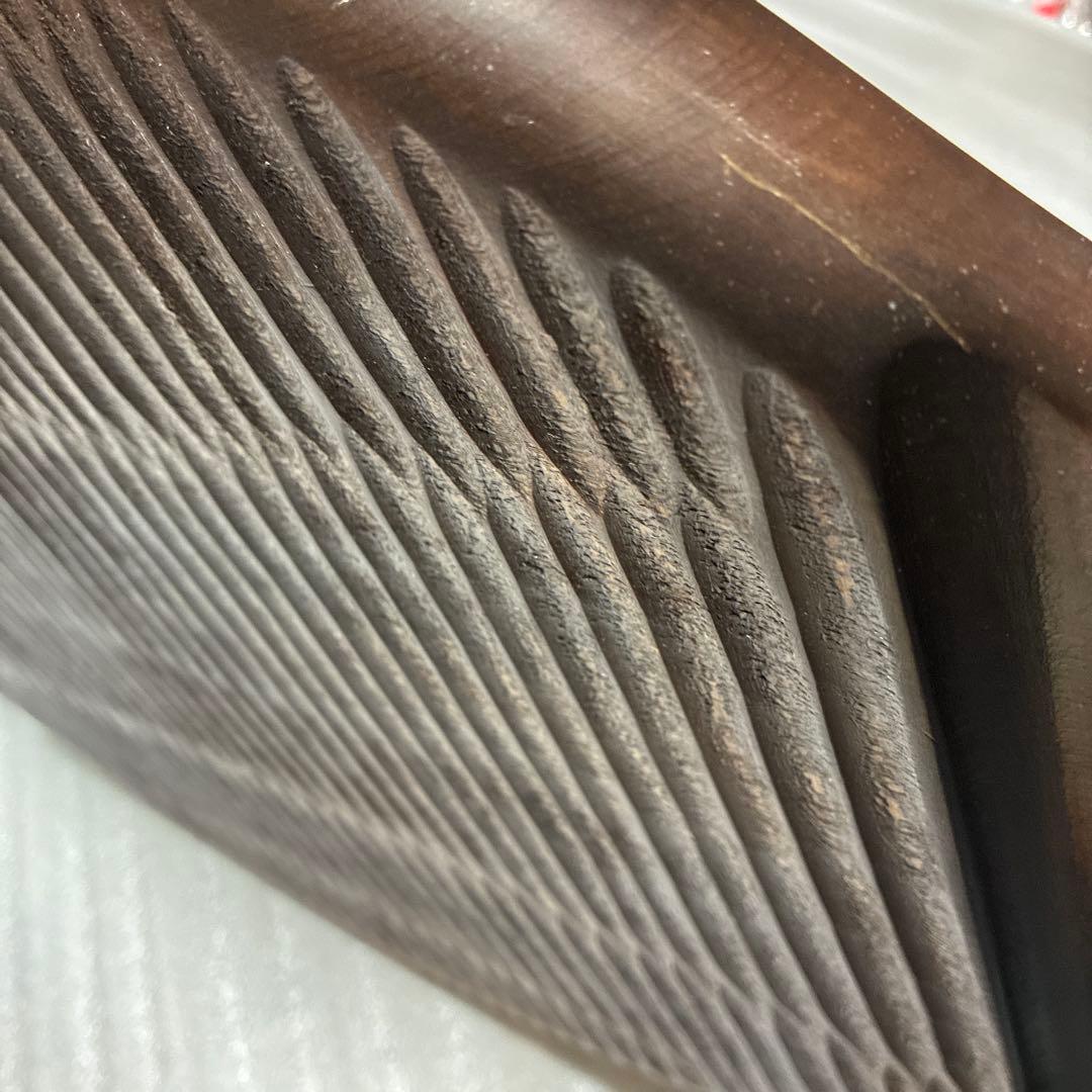 軽井沢彫　手付き盆　桜彫刻