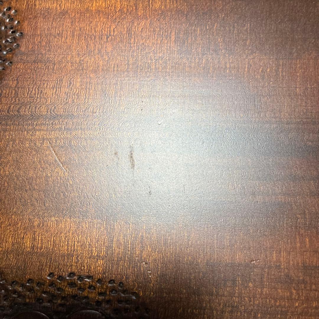 軽井沢彫　手付き盆　桜彫刻