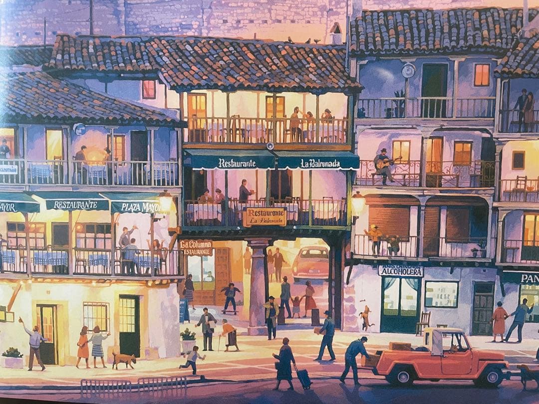 大人気　88cm 笹倉鉄平　大型　アートフレーム　マヨール広場　(^^)