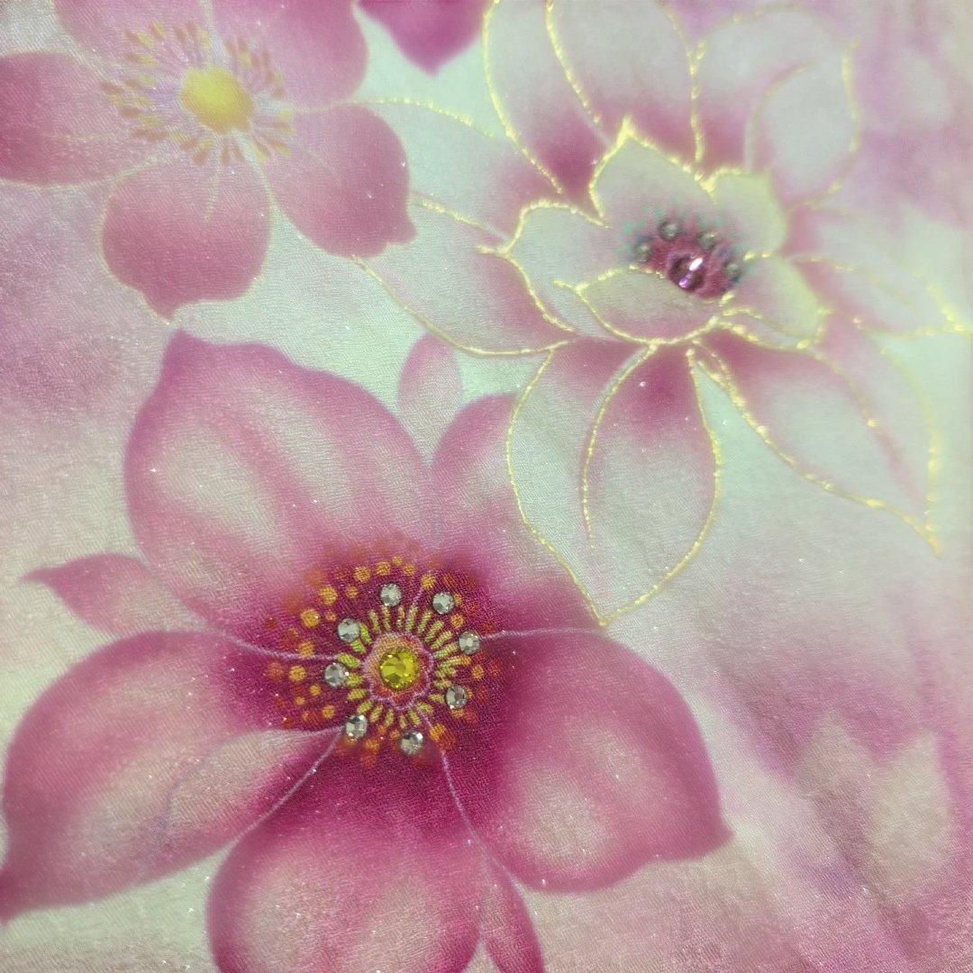 【美品】花柄ピンク振袖 162cm