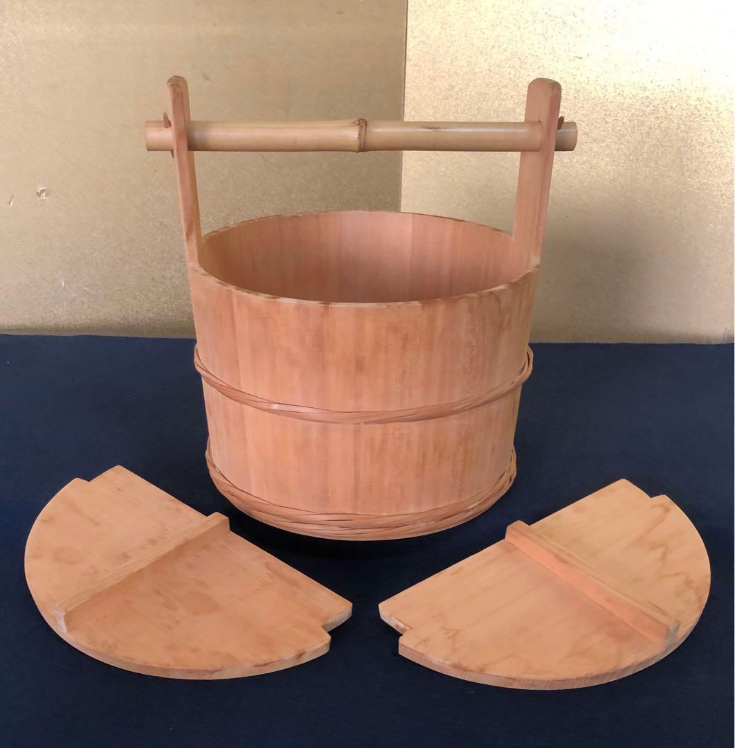 《R》茶道具 水張桶 手水桶 割蓋 水屋道具 元箱　260116き4