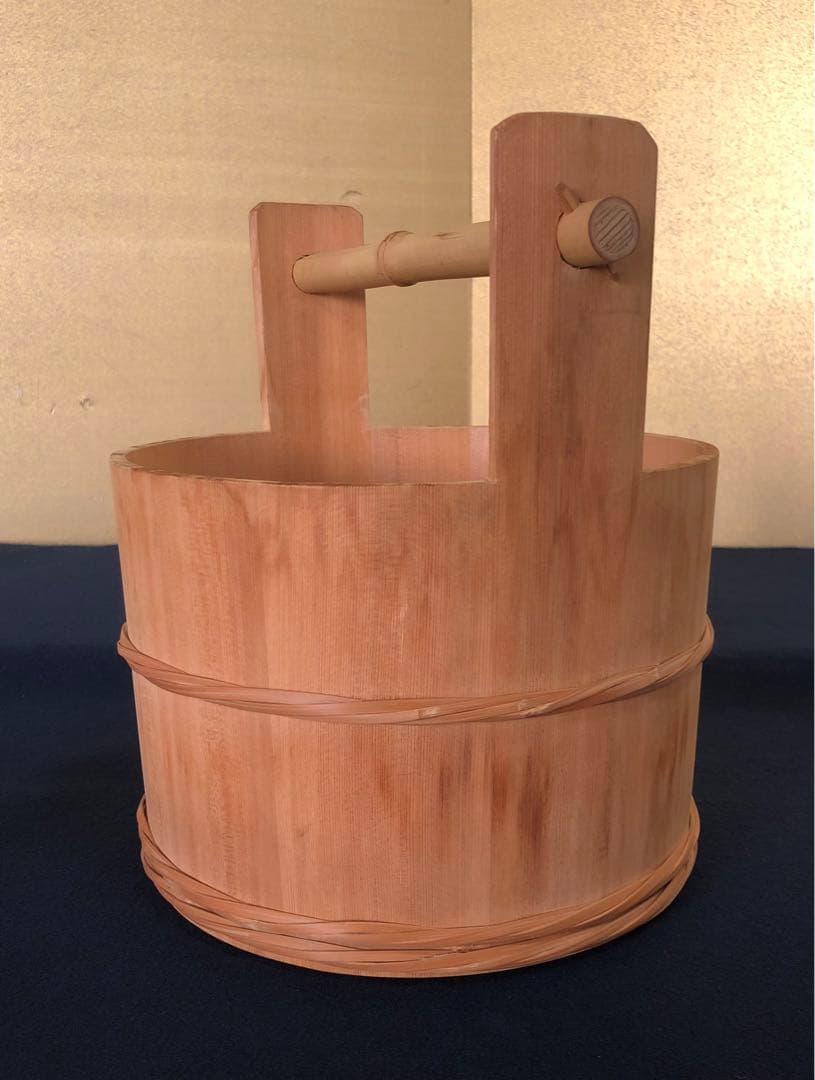 《R》茶道具 水張桶 手水桶 割蓋 水屋道具 元箱　260116き4