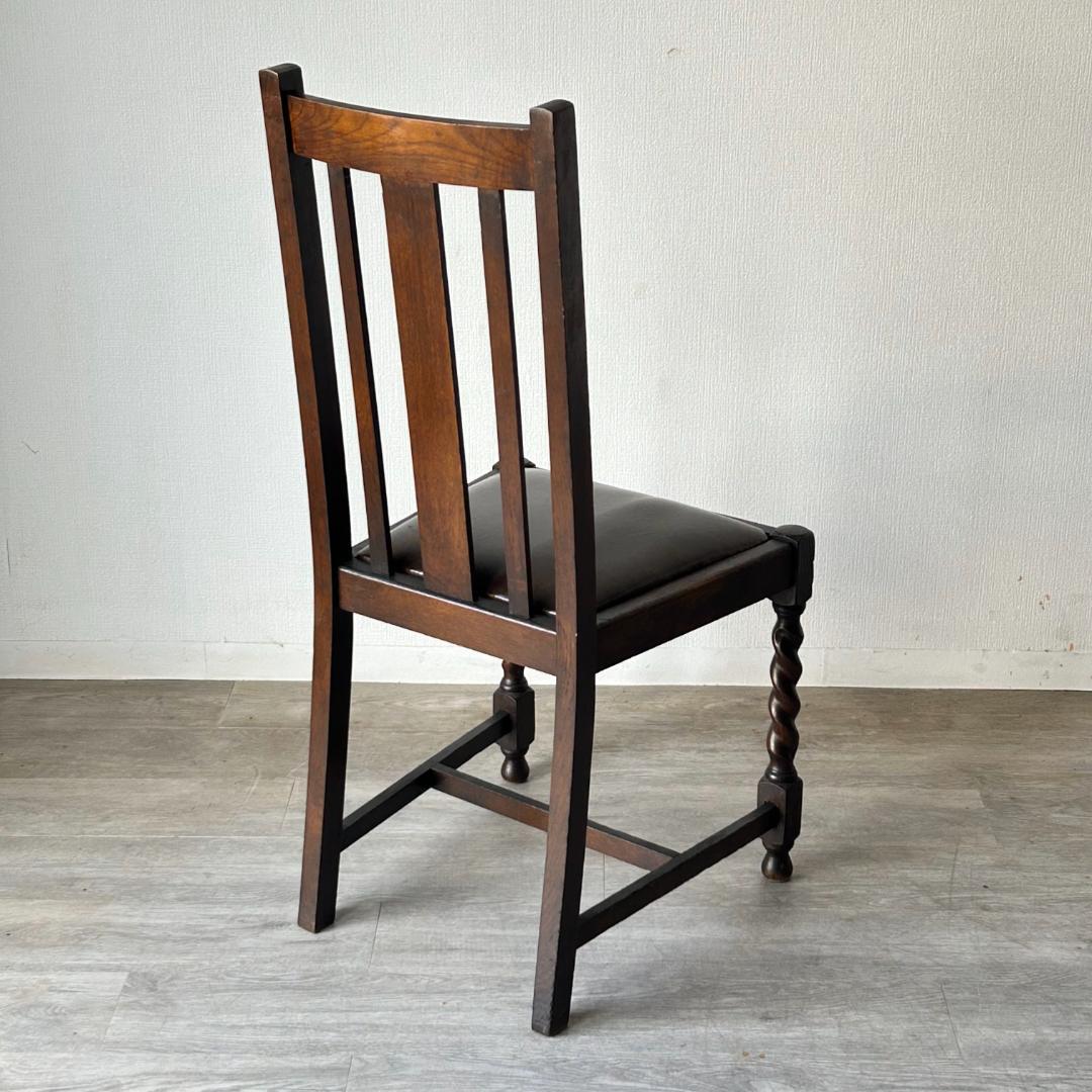 イギリス アンティーク 家具 ハイバック ダイニング チェア 椅子 420A3