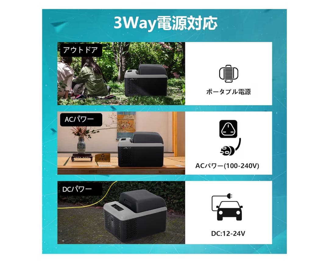 ポータブル冷蔵庫 デジタル操作パネル付き