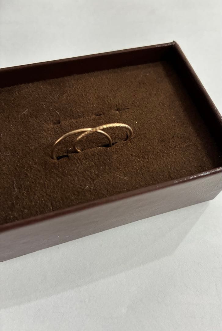 アガット　K10 2連ゴールドリング　11号