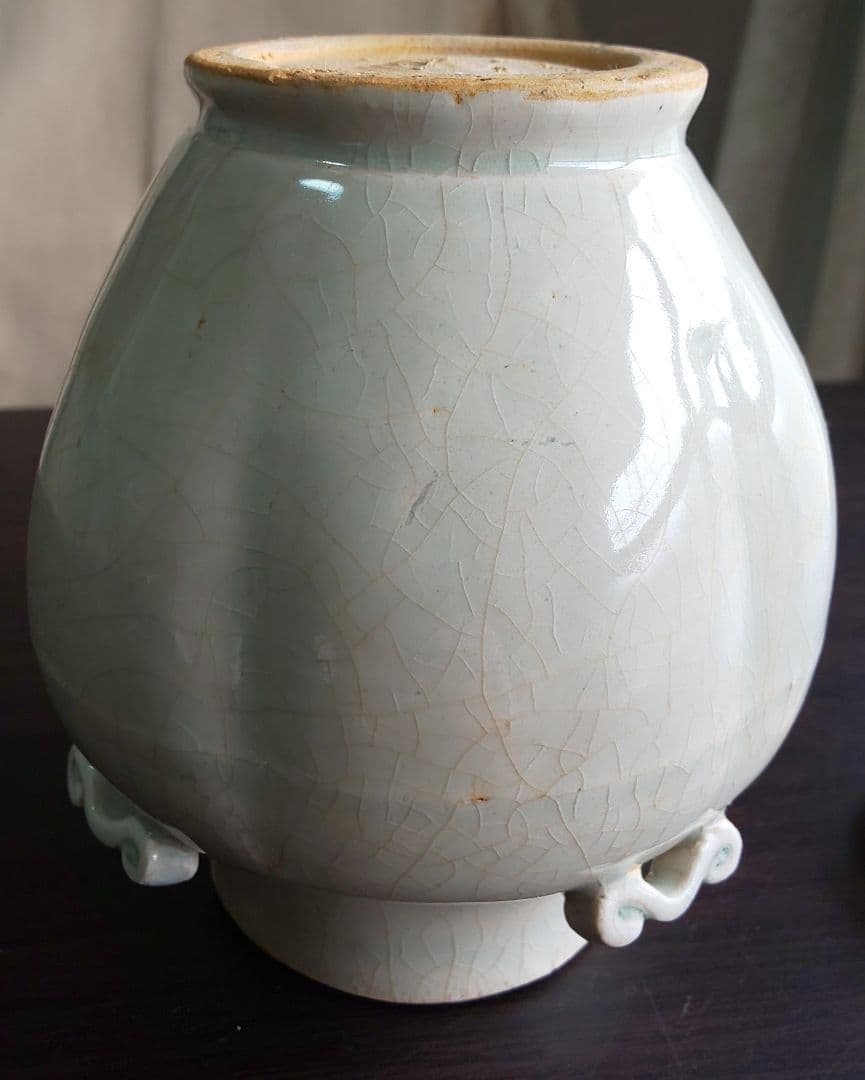 中国美術 宋 白磁 蓋付壺四耳壺 北宋時代(１２世紀後期)