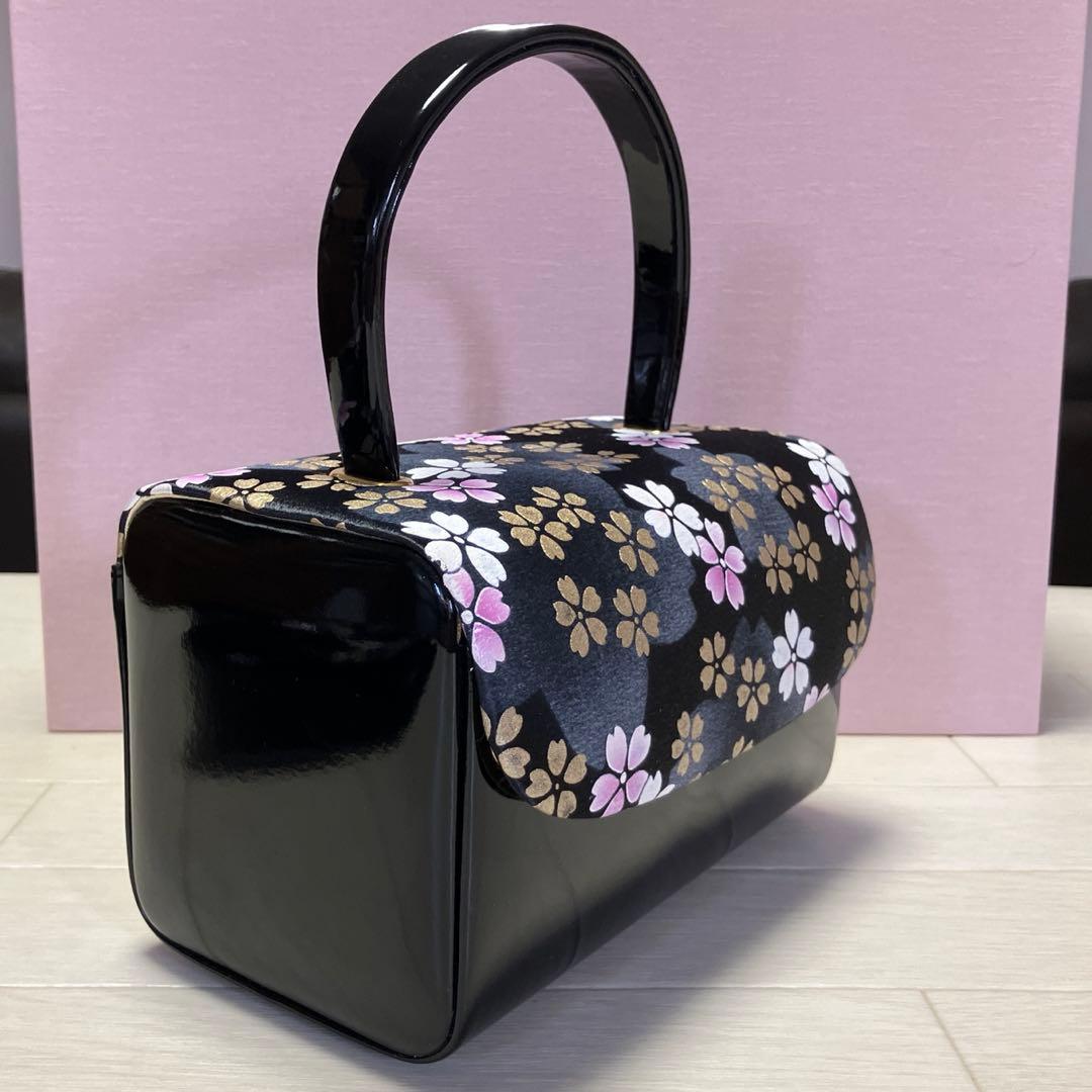 《未使用》草履バッグセット　舞桜　黒　成人式　24.5 箱付き