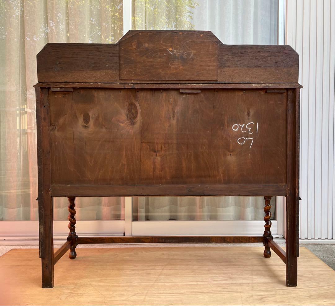 イギリス　アンティーク　キャビネット　ミラーバックサイドボード　ヴィンテージ