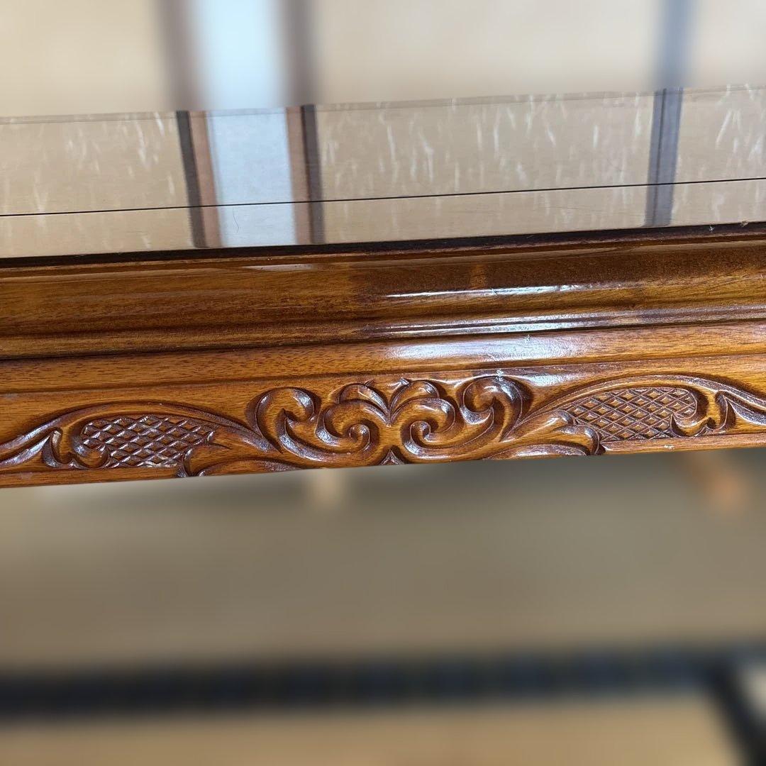 木製彫刻入り　家具調こたつ