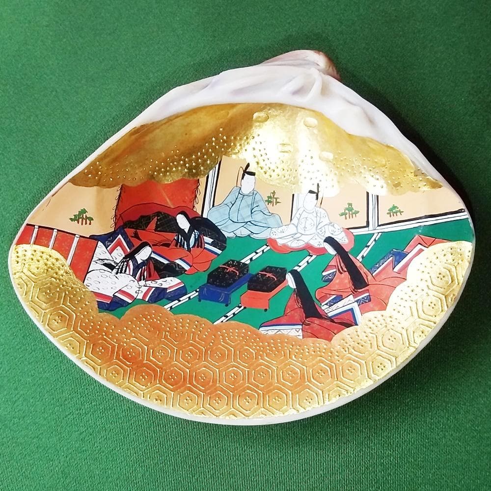 純金箔　特大貝合わせ　源氏物語絵巻