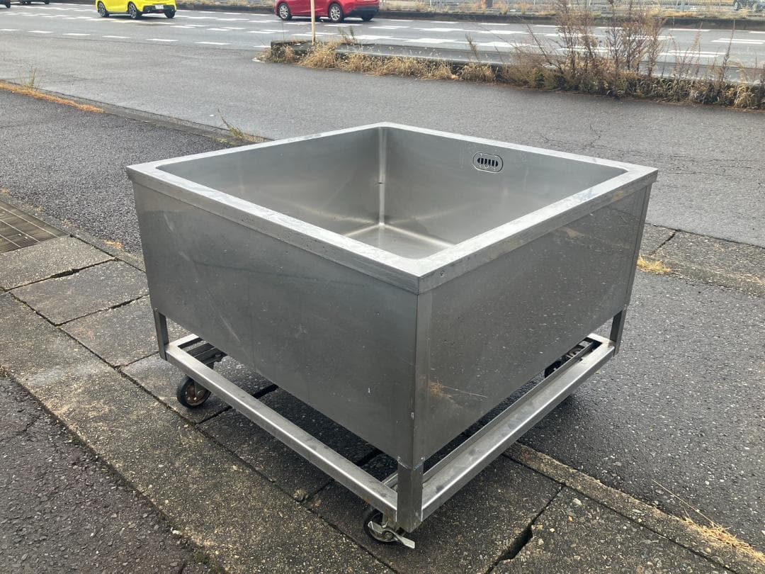 中古 大型 シンク キャスター付 水槽 1100X1100X800 ドッグバス