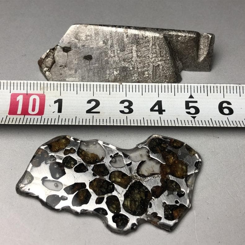 M*0様 隕石 アルタイ隕石　原皮付き　石鉄隕石　パラサイト隕石　２点　重さ42