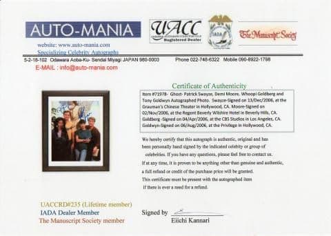 期間限定値下げ！ゴースト/ニューヨークの幻 キャスト直筆サイン入りフォト