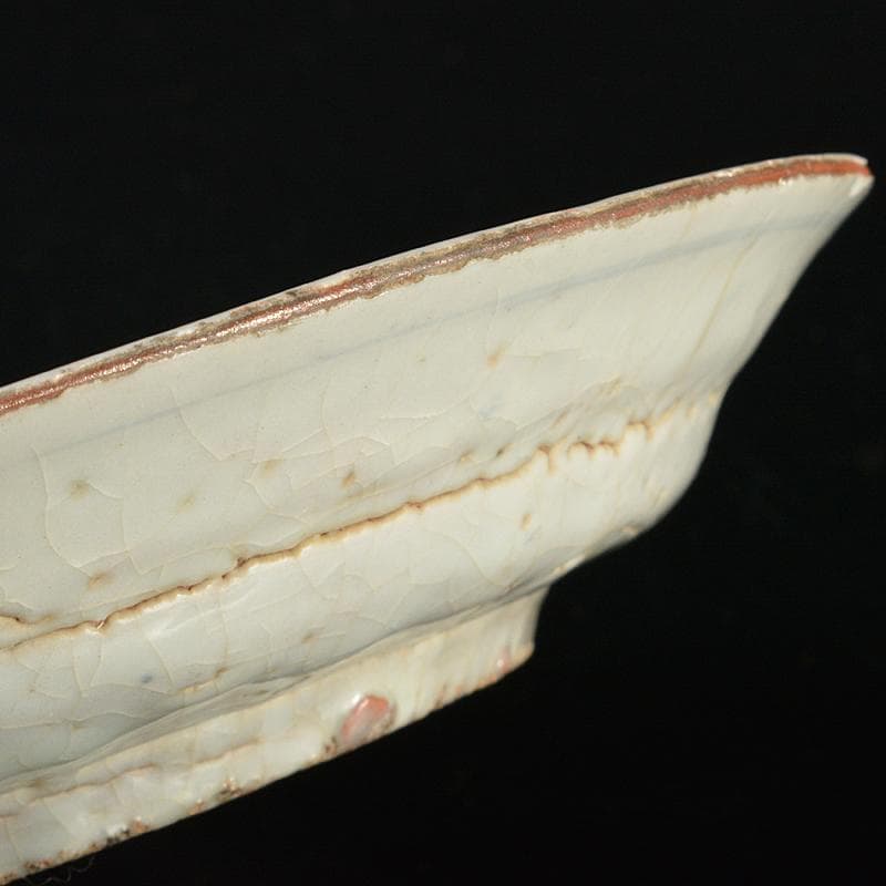 中国　古染付　青花芙蓉手　花鳥文盤　皿　C　R6823