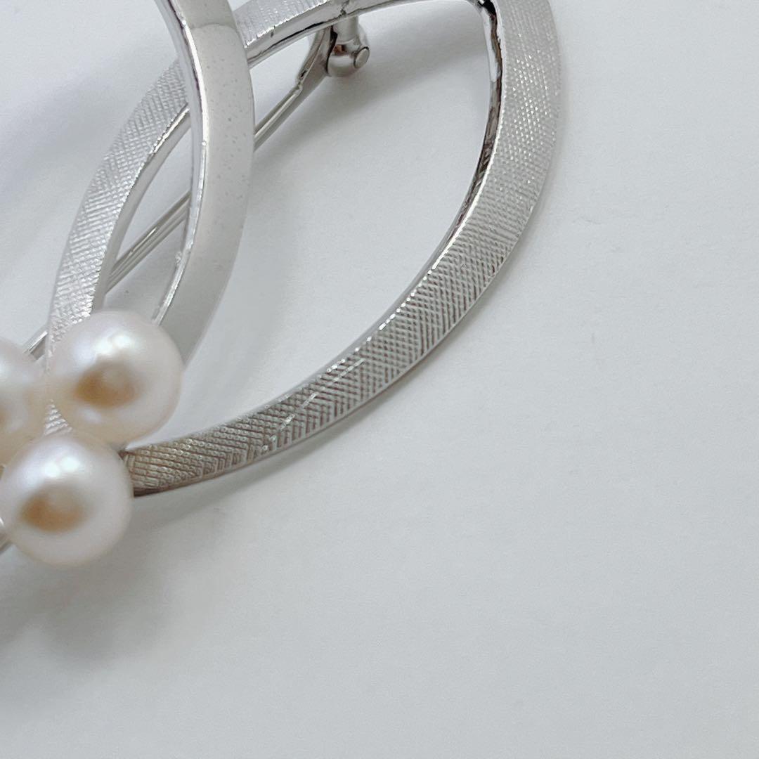 美品✨MIKIMOTO ミキモト　アコヤパール　ブローチ　コサージュ　シルバー