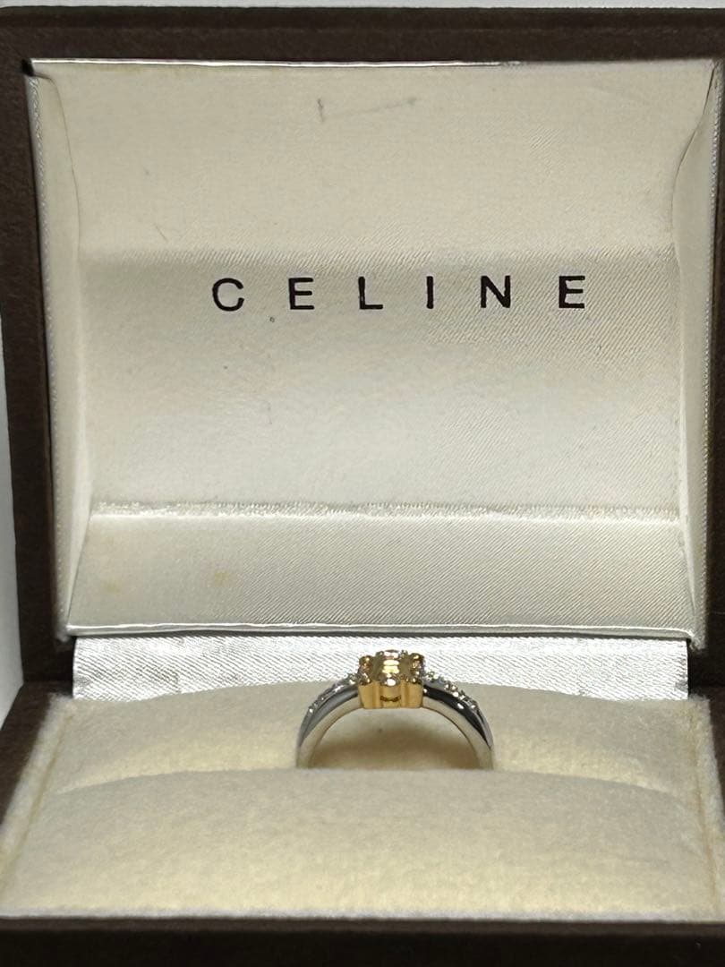 【美品】CELINE ダイヤモンドリング750ゴールド 900プラチナ　12号