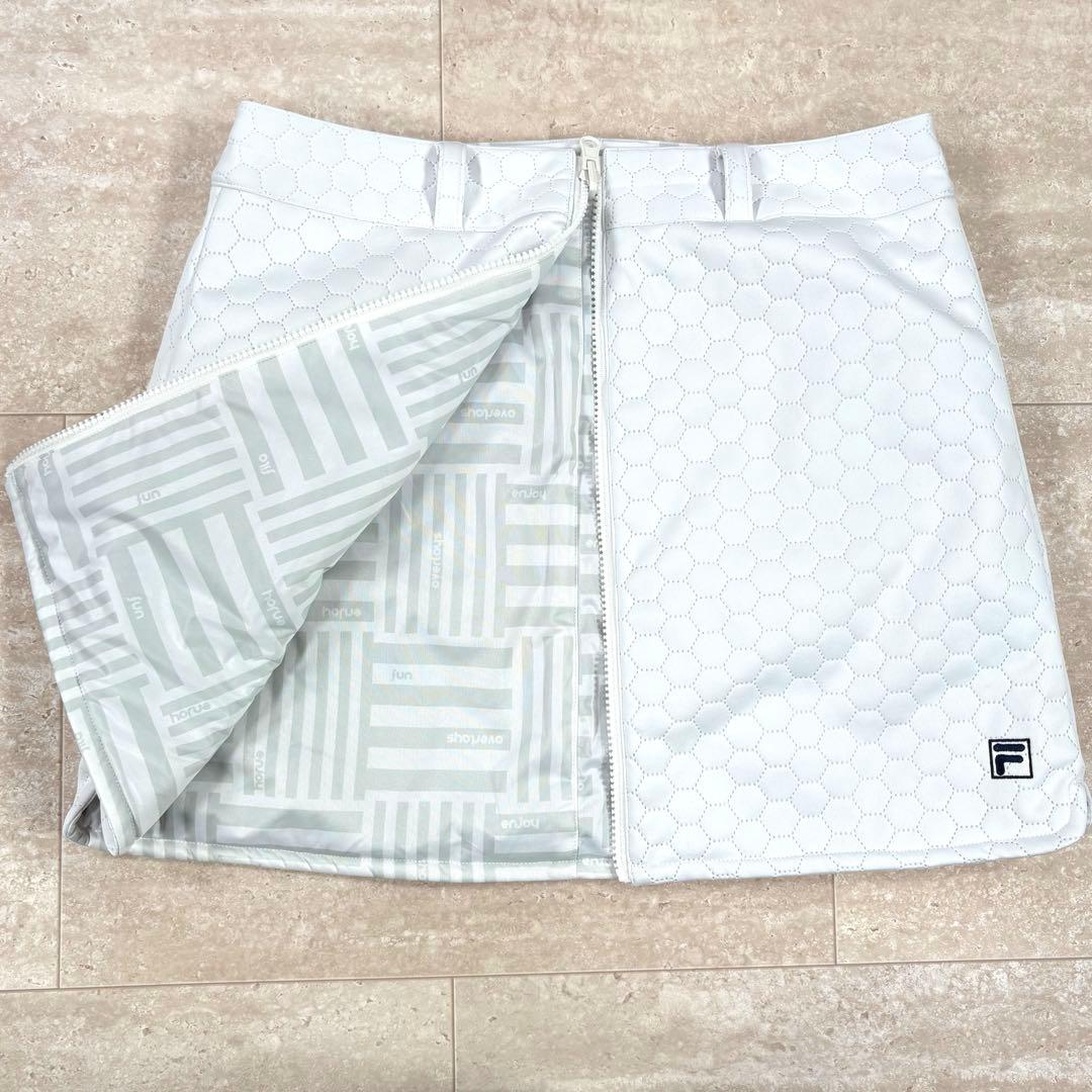 【フィラゴルフ】セットアップ　ボアベスト　スカートリバーシブル　ホワイト　L