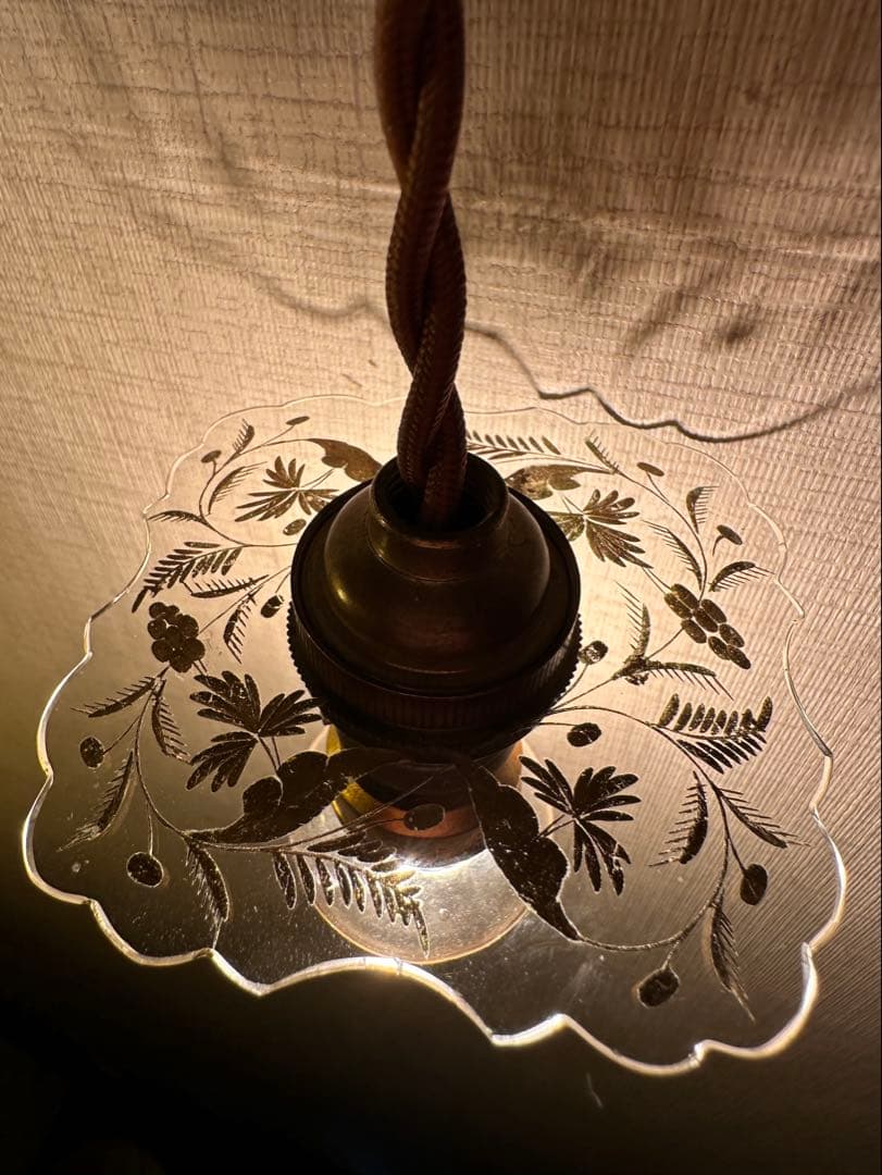 1900年代初頭 フランス アンティーク 金箔で絵付けされた美しいアトリエランプ