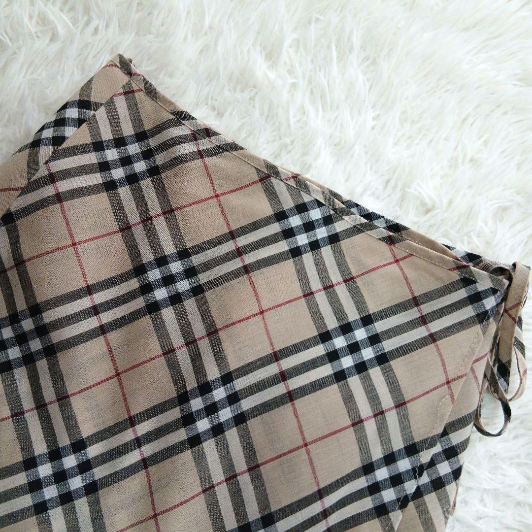 【BURBERRY BLUE LABEL】ノバチェック　フレア　薄手巻きスカート