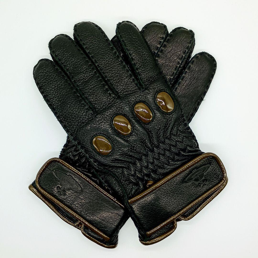 【美品】ヴィヴィアン 手袋 レザー グローブ 羊革 オーブ メンズ 25㎝