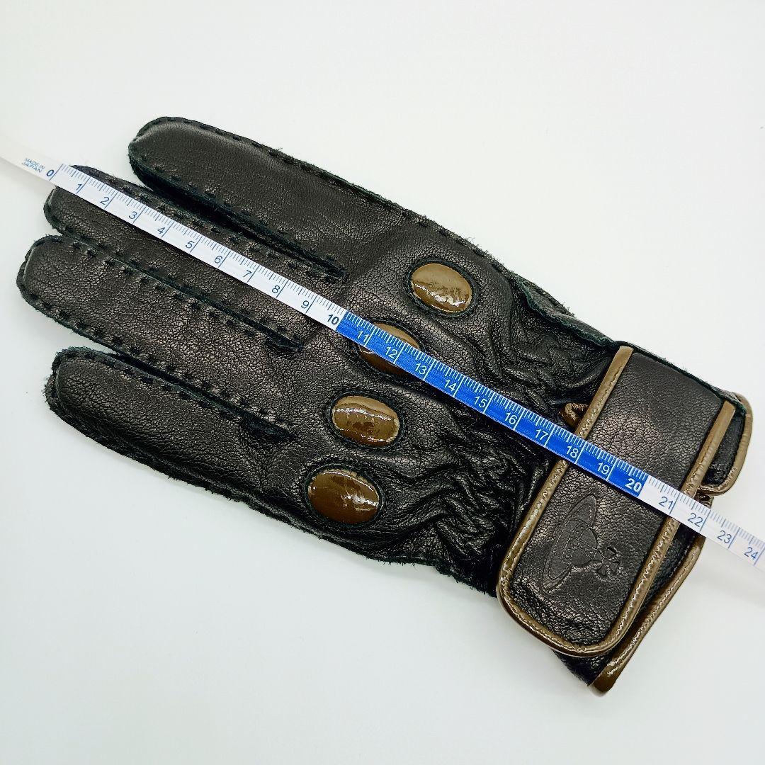 【美品】ヴィヴィアン 手袋 レザー グローブ 羊革 オーブ メンズ 25㎝