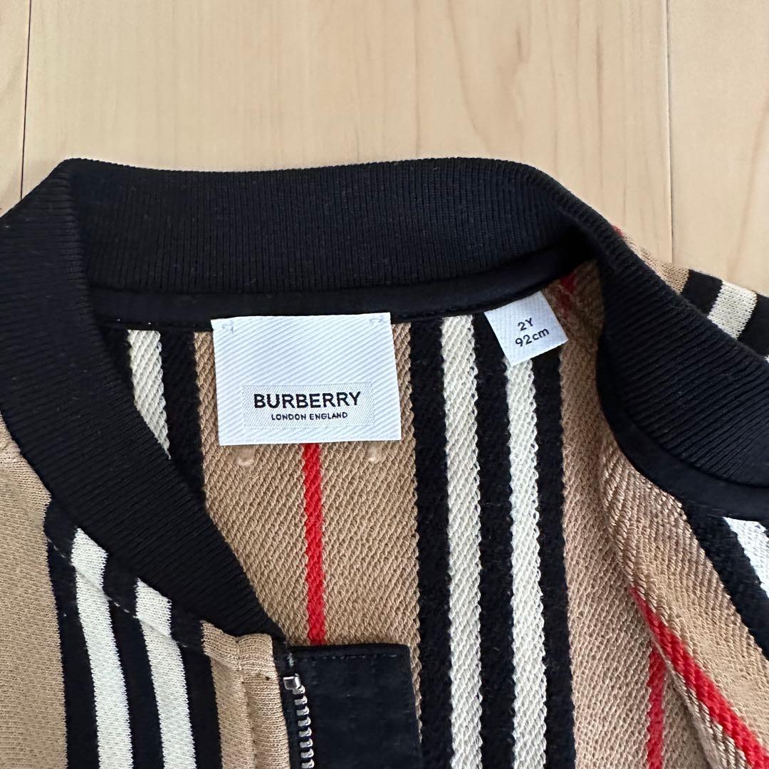 Burberry バーバリー ストライプ ジップアップアウター 2Y 92cm