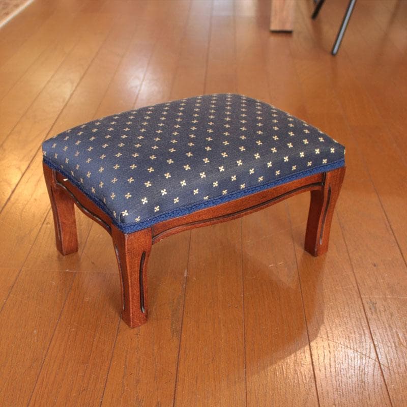 青いフットスツール レトロ風 ヴィンテージ風 かわいい 222-1497-006
